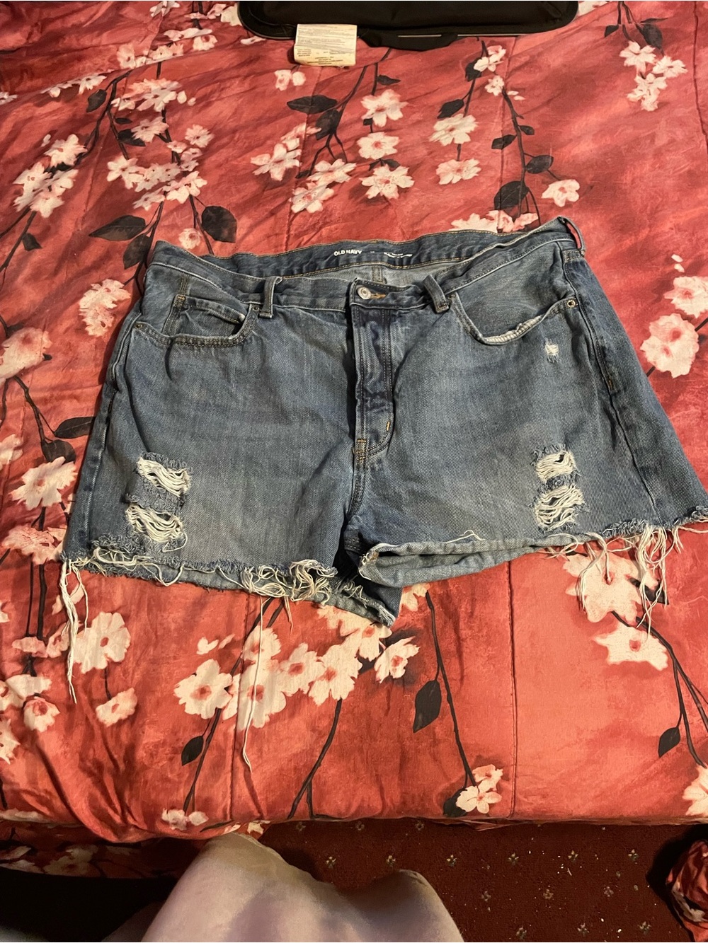 Old Navy Blue Distressed Frayed Denim Shorts